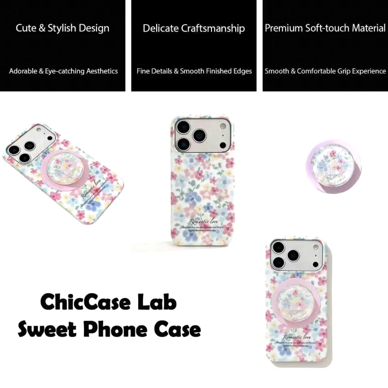 chiccase lab oil painting graffiti colorful flower magnetic phone case for iphone17promax/16pro