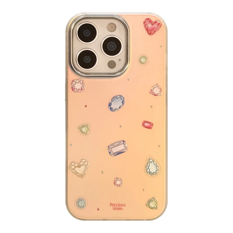 gilded colorful gems💎 phone case for iphone17promax (electroplated & shockproof luxury diamond style)