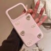 INS Girl Pink 3D Pearl Heart Phone Case