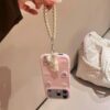 INS Girl Pink 3D Pearl Heart Phone Case