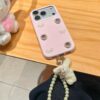 INS Girl Pink 3D Pearl Heart Phone Case