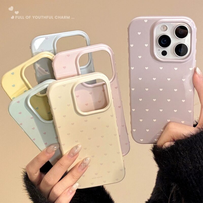 Little Heart Korean Style💖 iPhone17promax Minimalist Girl Phone Case#