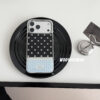 WOOWOOWOO Niche INS Korean Style Polka Dot Gingham Patchwork Phone Case for iPhone16ProMax, fresh girl full coverage shockproof phone case