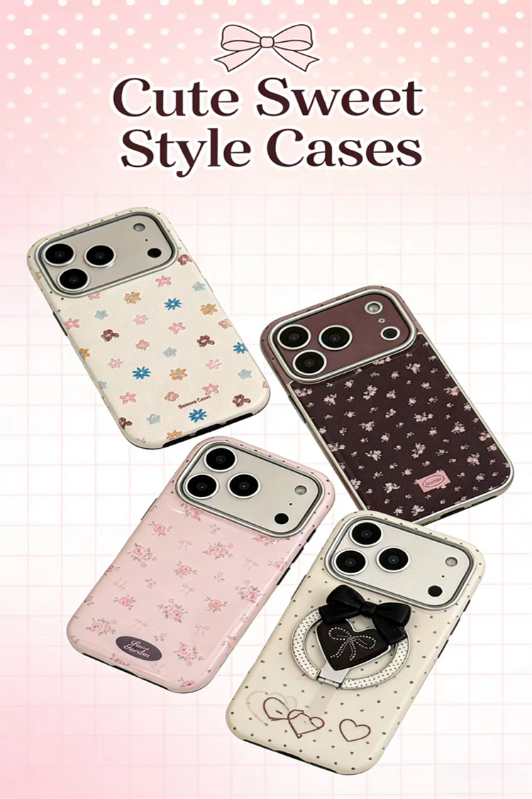 Cute sweet style phone cases with playful and adorable designs, perfect for adding a fun touch to your daily look
