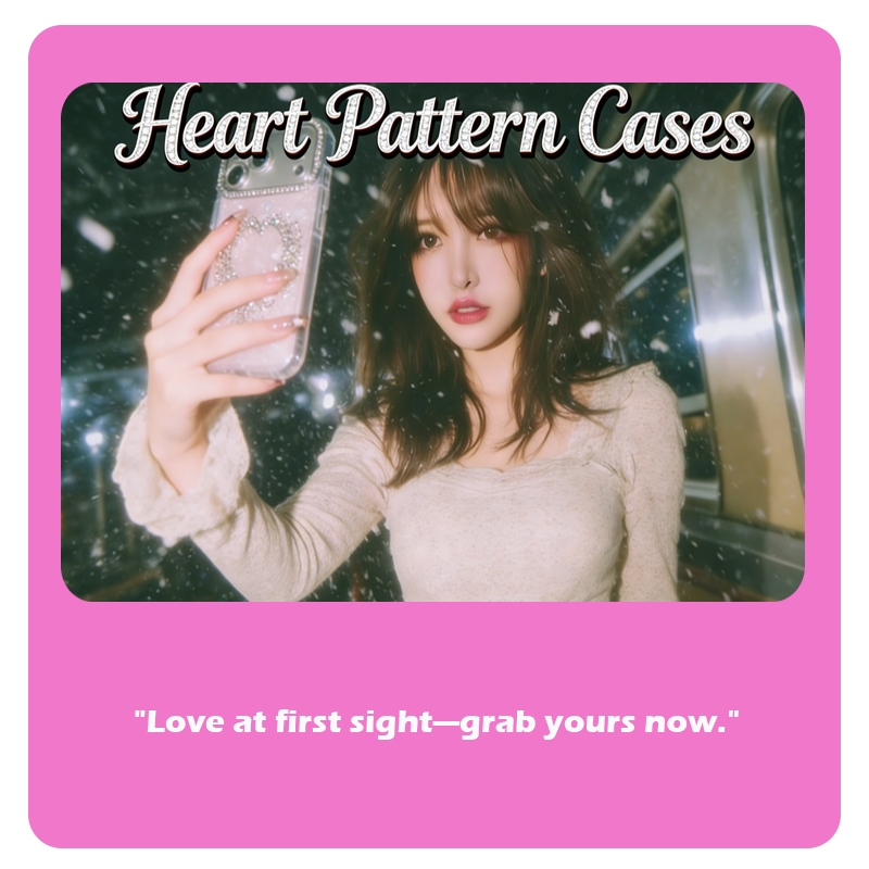 ChicCase Lab heart pattern phone case collection card - romantic Y2K aesthetic