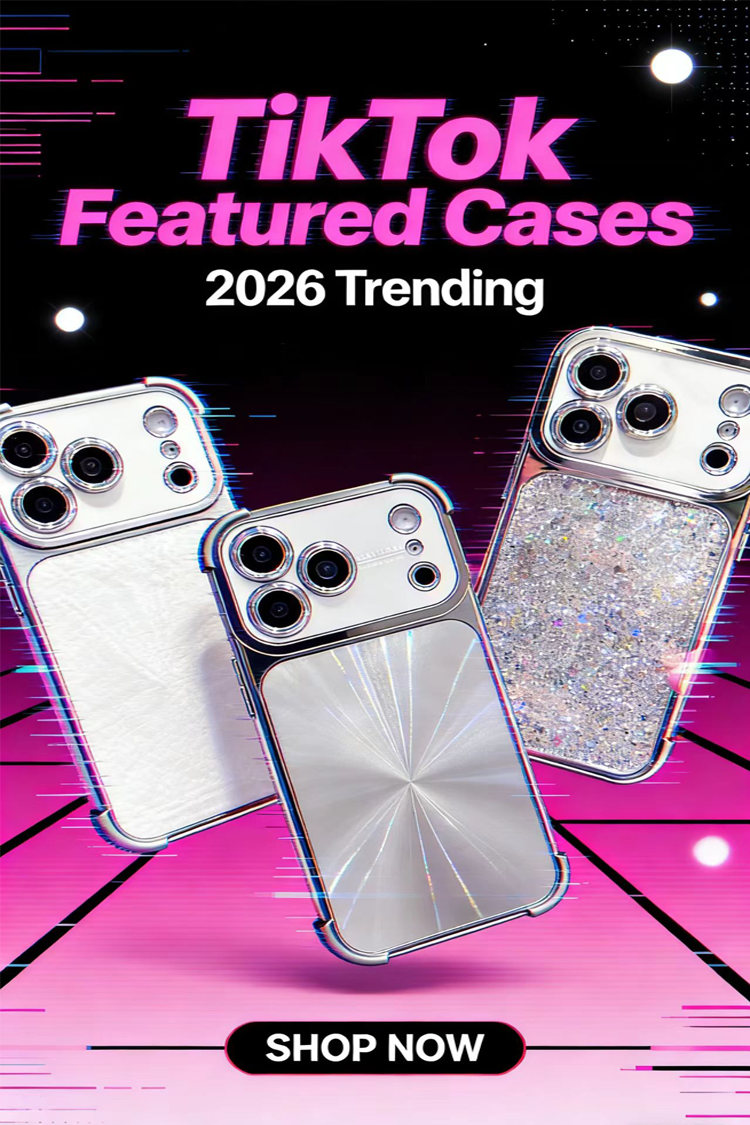 Trendy TikTok featured phone cases with sparkly and luxury designs, perfect for fashion-forward women