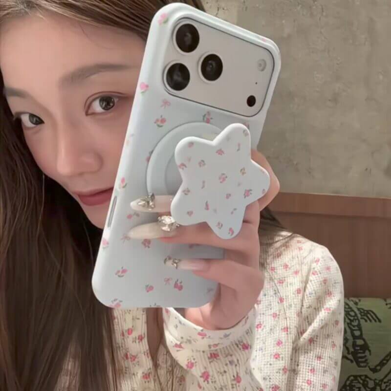 chiccase lab blue floral magnetic phone case iphone17promax