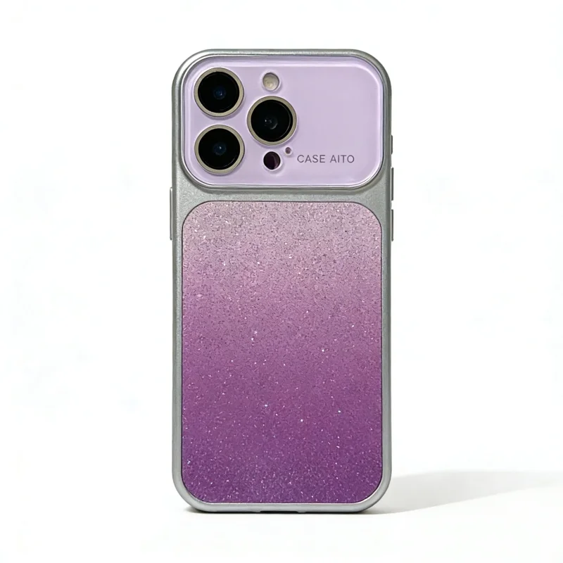 ChicCase Lab Gradient Glitter Large Window Phone Case for iPhone17ProMax/16Pro, Shockproof Cover
