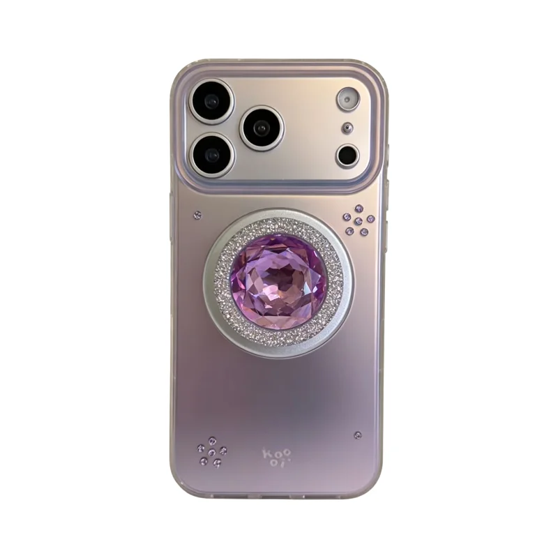 ChicCase Lab Korean Ins Style Light Gemstone Glitter Magnetic Phone Case for iPhone17ProMax/16Pro Shockproof Cover