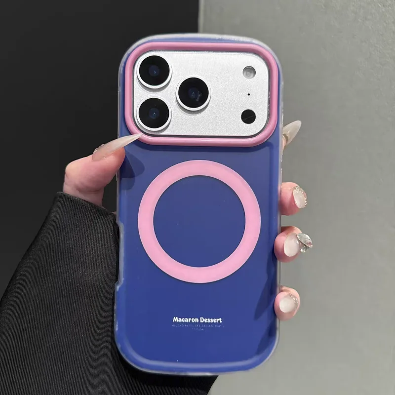 chiccase lab color block oval matte magnetic phone case for iphone17promax/16pro