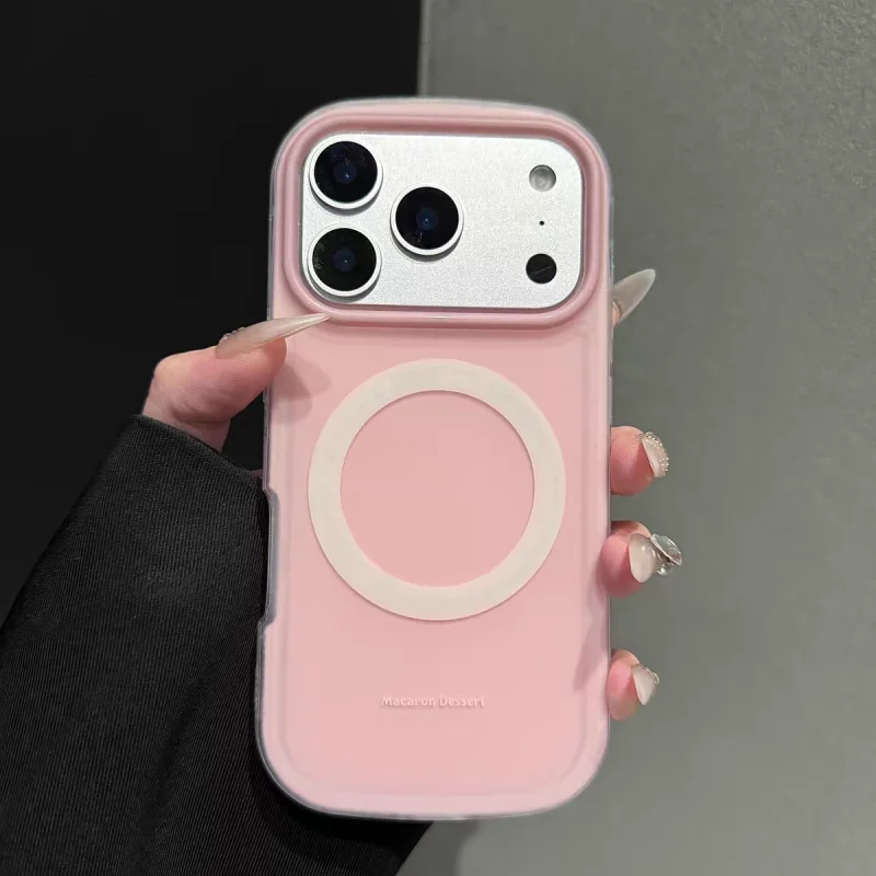 chiccase lab color block oval matte magnetic phone case for iphone17promax/16pro