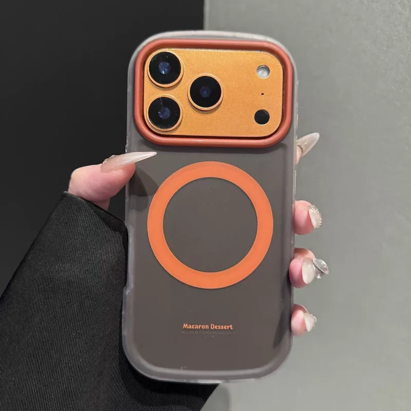 chiccase lab color block oval matte magnetic phone case for iphone17promax/16pro