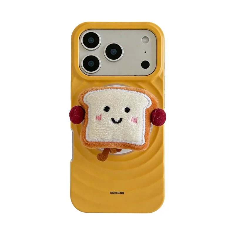 ChicCase Lab Wavy Solid Color Magnetic Toast Phone Case for iPhone17ProMax/16Pro Shockproof Cover
