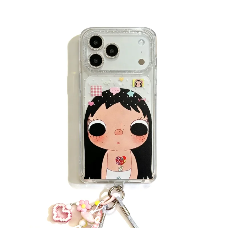 ChicCase Lab Cute Cartoon Xiaoyu Phone Case with Chain for iPhone17ProMax/16Pro Shockproof Cover