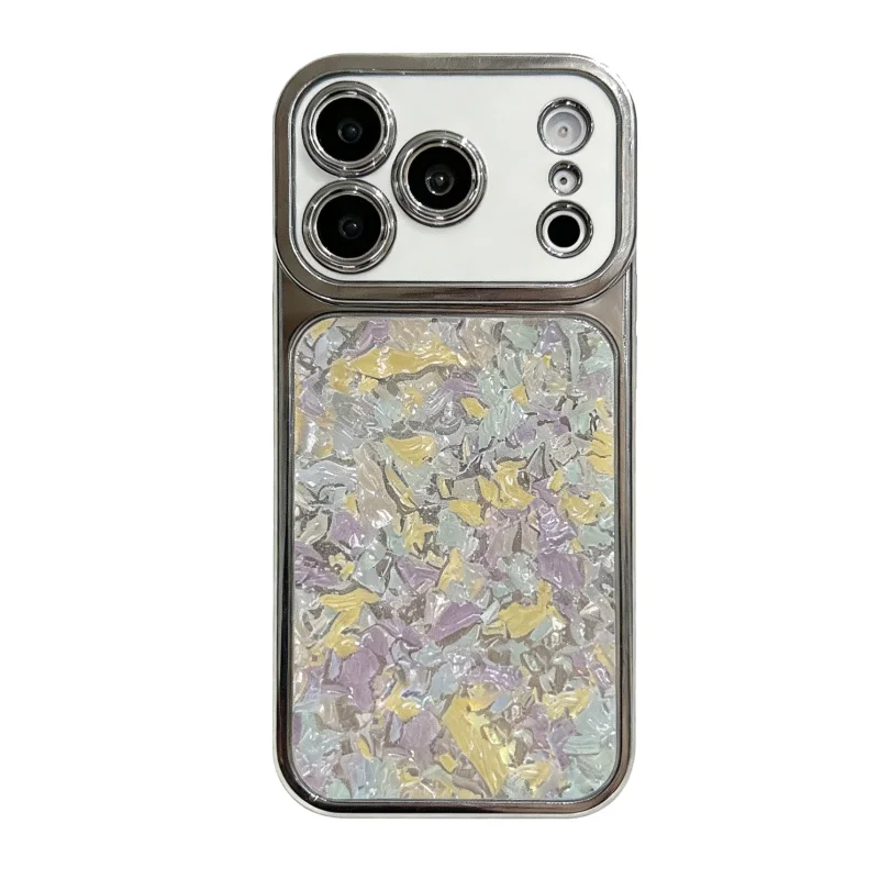 ChicCase Lab Electroplated Large Window Shell Pattern Phone Case for iPhone17ProMax/16Pro Shockproof Cover