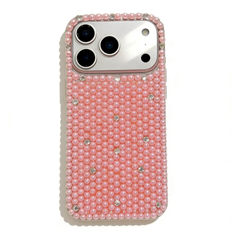 ChicCase Lab Pearl Rhinestone Case for iPhone17ProMax/16Pro Shockproof Cover
