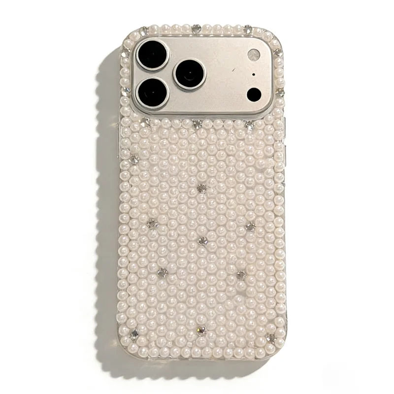 ChicCase Lab Pearl Rhinestone Case for iPhone17ProMax/16Pro Shockproof Cover