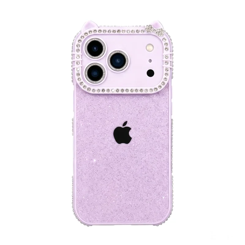 ChicCase Lab Rhinestone Cat Ear Glitter Shockproof iPhone Phone Case
