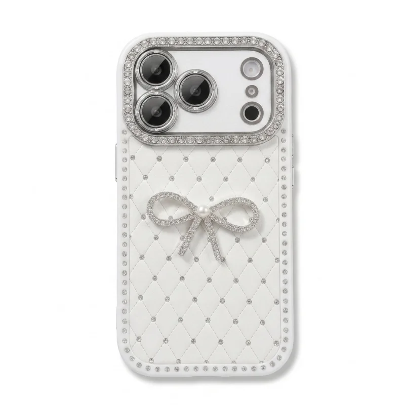 ChicCase Lab Quilted Rhinestone Bow Shockproof iPhone Phone Case