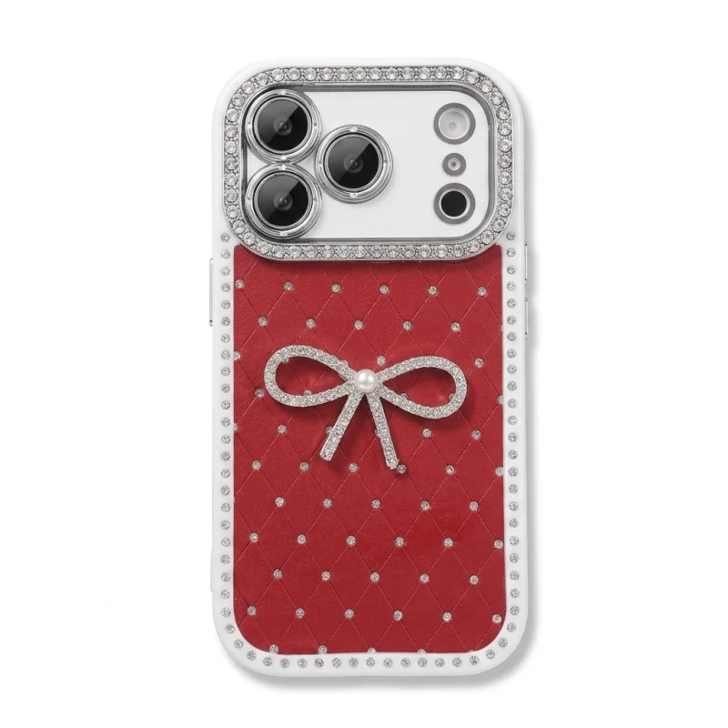 ChicCase Lab Quilted Rhinestone Bow Shockproof iPhone Phone Case