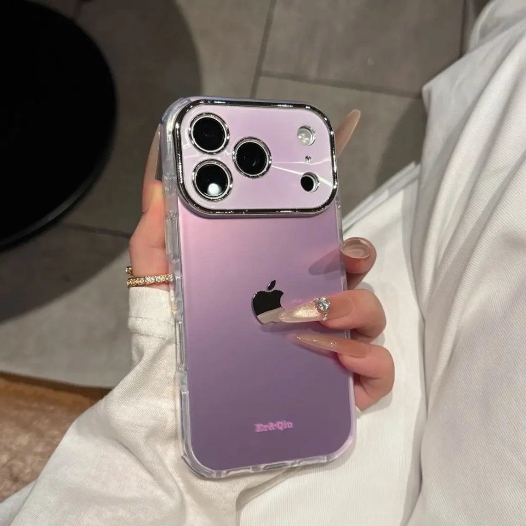 ChicCase Lab Ag Matte Frosted Glass Case in Purple for iPhone 17, 16, or 15 series.