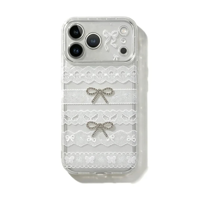 ChicCase Lab Lace Rhinestone Bow Shockproof iPhone Phone Case
