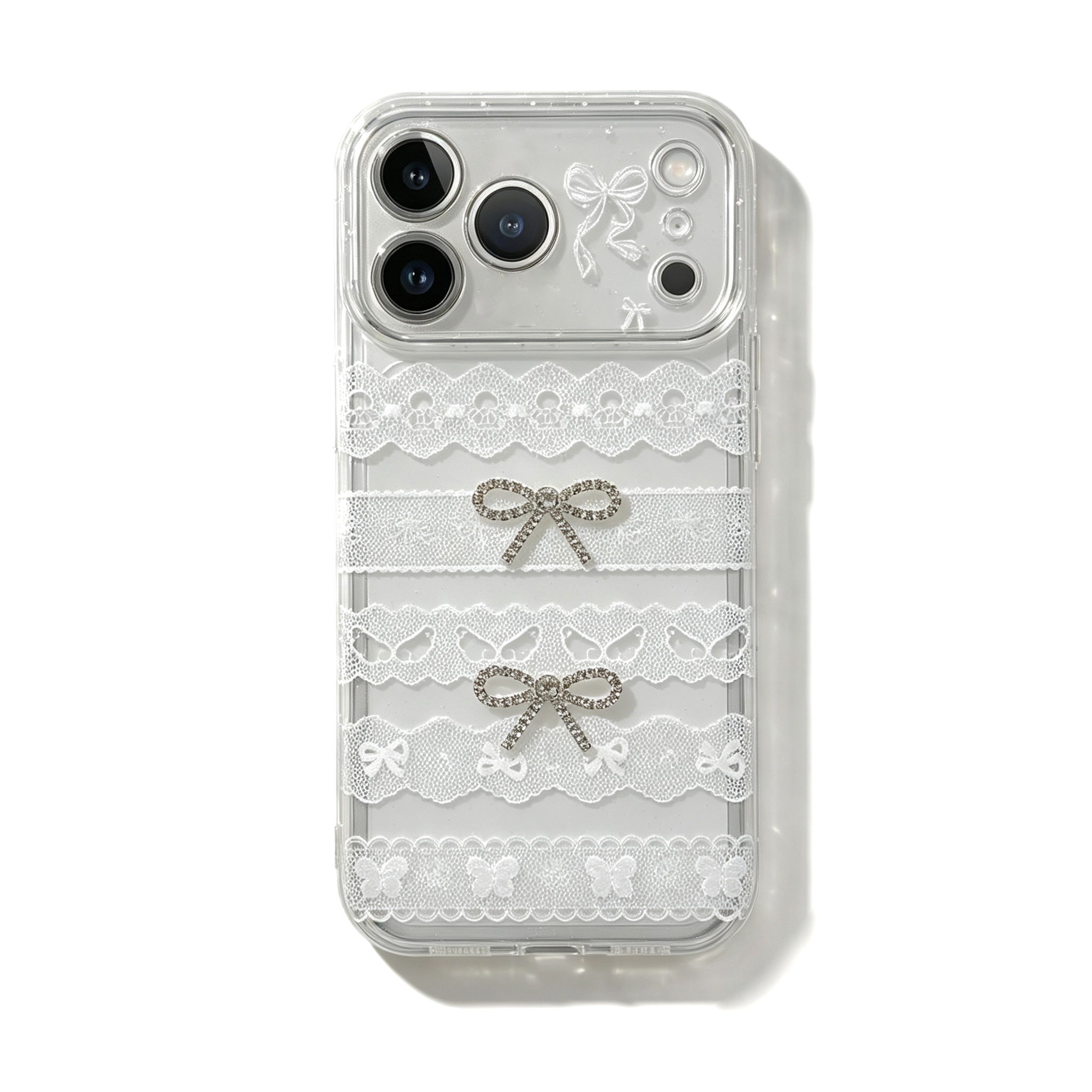 ChicCase Lab Lace Rhinestone Bow Shockproof iPhone Phone Case