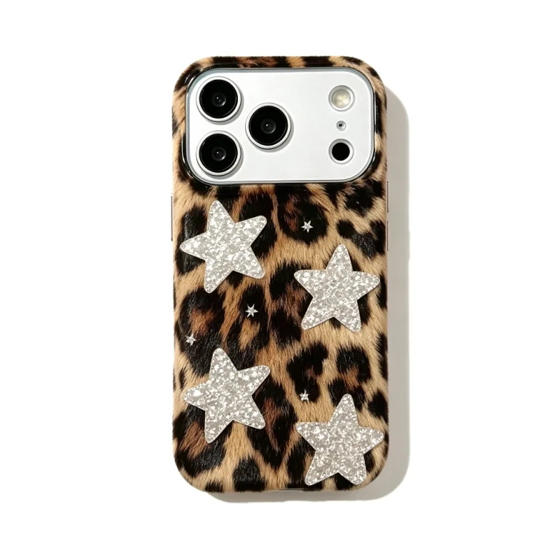 ChicCase Lab Leopard Print Heart & Star Shockproof iPhone Phone Case