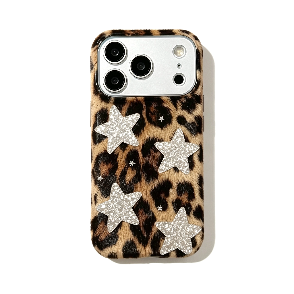 ChicCase Lab Leopard Print Heart & Star Shockproof iPhone Phone Case
