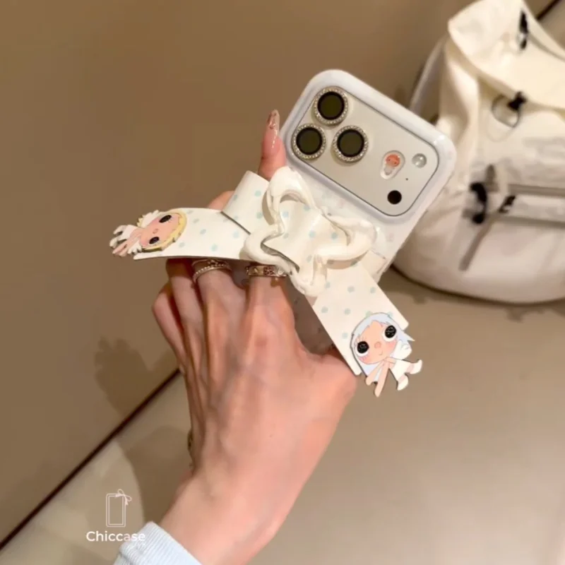 korean style doll bow iphone case fc240000 rhinestone camera wristband shell