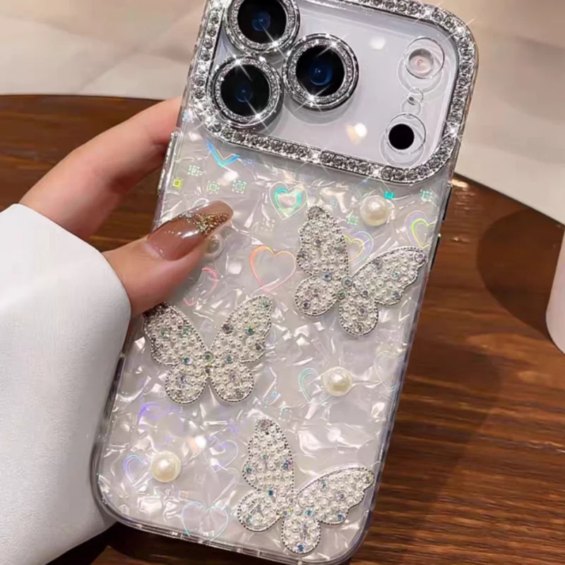 Detailed side view of shockproof Artsy Heart Mirror iPhone Case showing precise cutouts and luxury gloss
