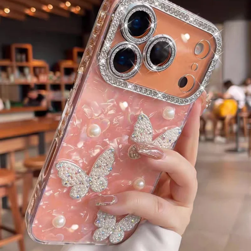 Detailed side view of shockproof Artsy Heart Mirror iPhone Case showing precise cutouts and luxury gloss