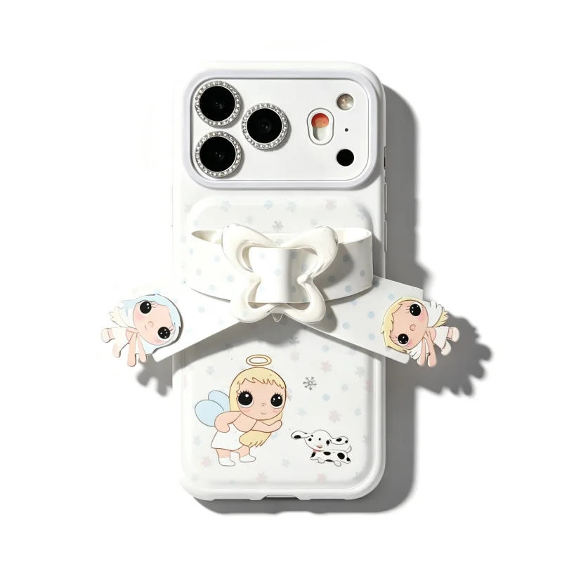 korean style doll bow iphone case fc240000 rhinestone camera wristband shell