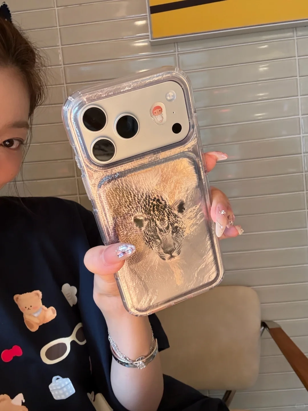 ChicCase Lab Tin Foil Leopard Print iPhone Case with realistic leopard head design