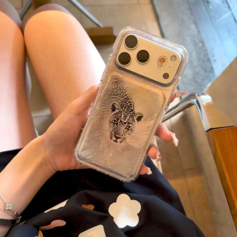 ChicCase Lab Tin Foil Leopard Print iPhone Case with realistic leopard head design
