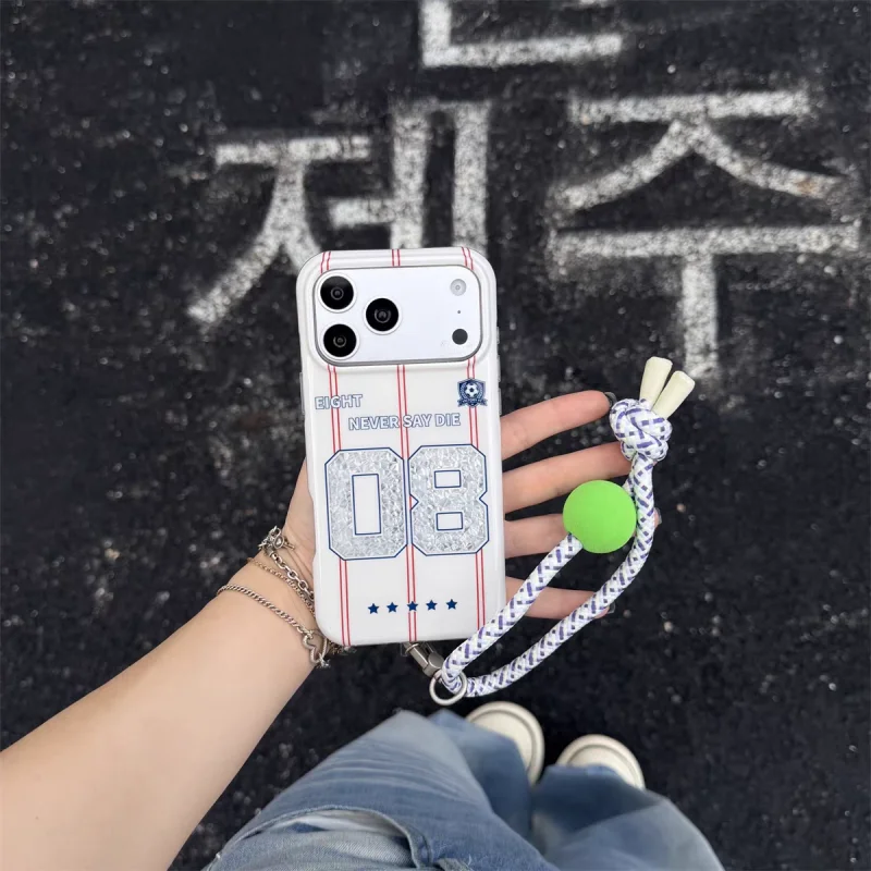 ChicCase Lab Korean Soccer Style Number 08 Shockproof iPhone Phone Case with Lanyard