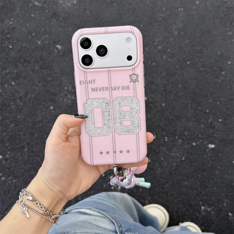ChicCase Lab Korean Soccer Style Number 08 Shockproof iPhone Phone Case with Lanyard