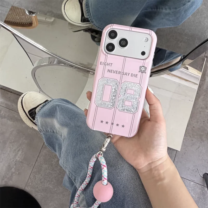 ChicCase Lab Korean Soccer Style Number 08 Shockproof iPhone Phone Case with Lanyard