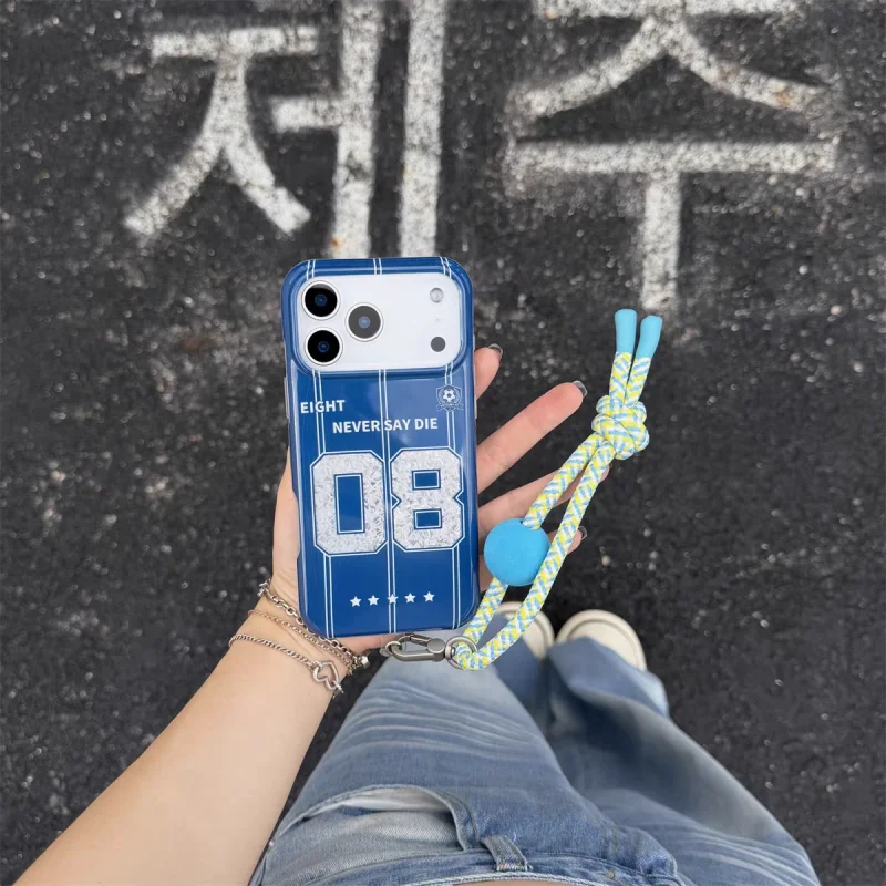ChicCase Lab Korean Soccer Style Number 08 Shockproof iPhone Phone Case with Lanyard