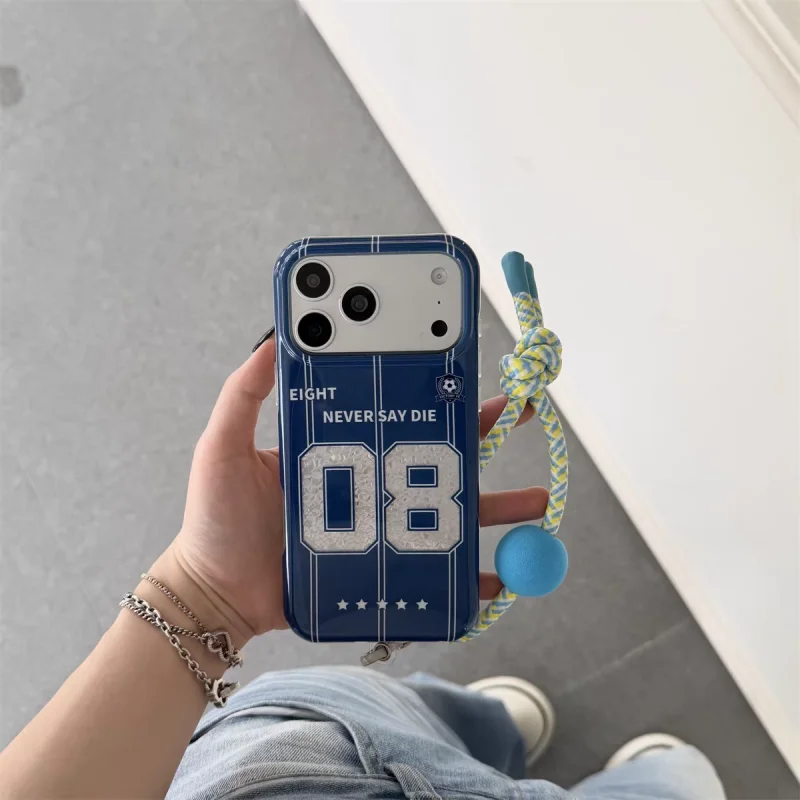ChicCase Lab Korean Soccer Style Number 08 Shockproof iPhone Phone Case with Lanyard