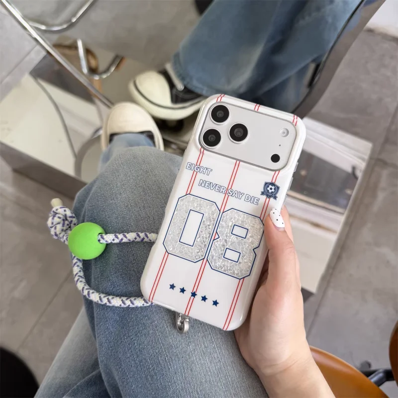 ChicCase Lab Korean Soccer Style Number 08 Shockproof iPhone Phone Case with Lanyard