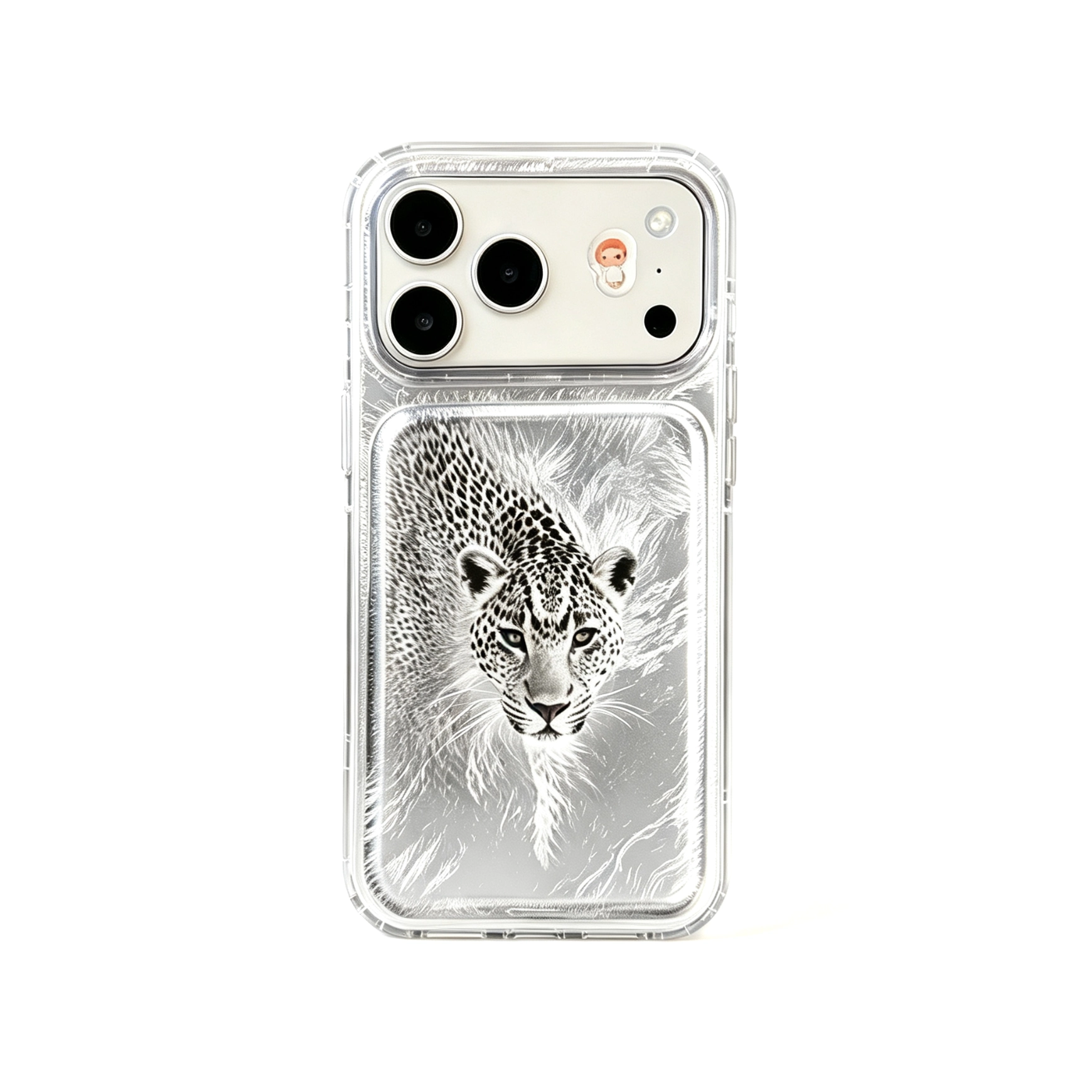 ChicCase Lab Tin Foil Leopard Print iPhone Case with realistic leopard head design