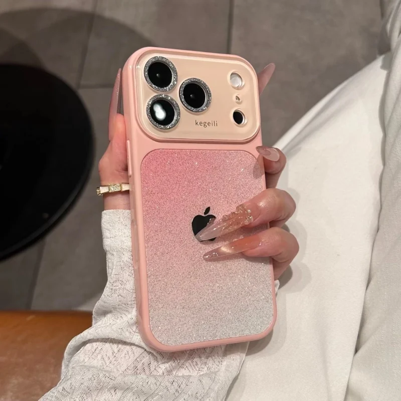 ChicCase Lab Glitter Gradient Sparkle Case for iPhone 17 16 15 Pro Max - Pink Green