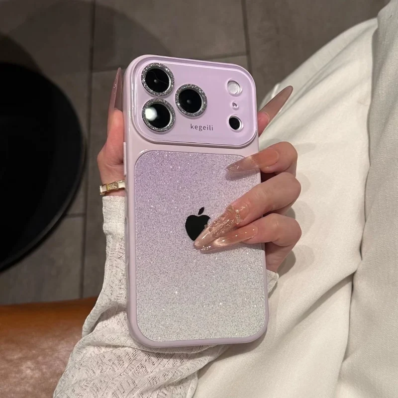 ChicCase Lab Glitter Gradient Sparkle Case for iPhone 17 16 15 Pro Max - Pink Green