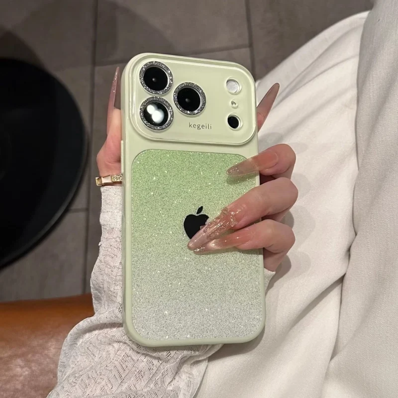 ChicCase Lab Glitter Gradient Sparkle Case for iPhone 17 16 15 Pro Max - Pink Green