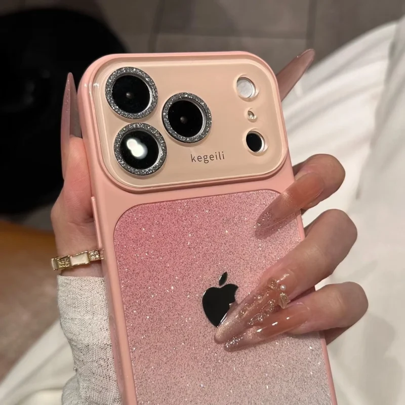 ChicCase Lab Glitter Gradient Sparkle Case for iPhone 17 16 15 Pro Max - Pink Green
