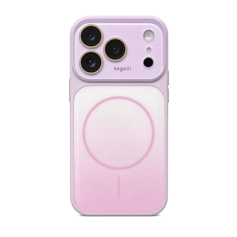 ChicCase Lab gradient glass magnetic iPhone phone case, glossy gradient back cover, built-in magnetic ring for magsafe charging, full camera lens protection acrylic hard case, aesthetic pastel gradient color phone cover for iPhone