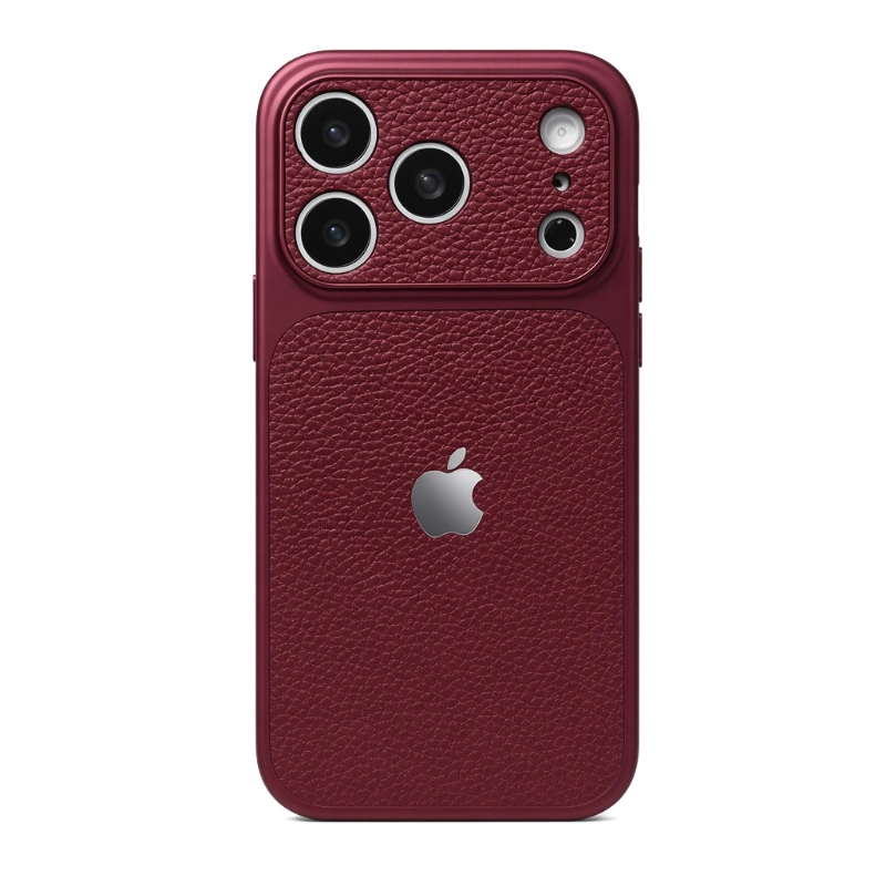 ChicCase Lab lychee faux leather texture large camera window phone case for iPhone, luxury shockproof protective cover, multiple color options, stylish minimalist iPhone case