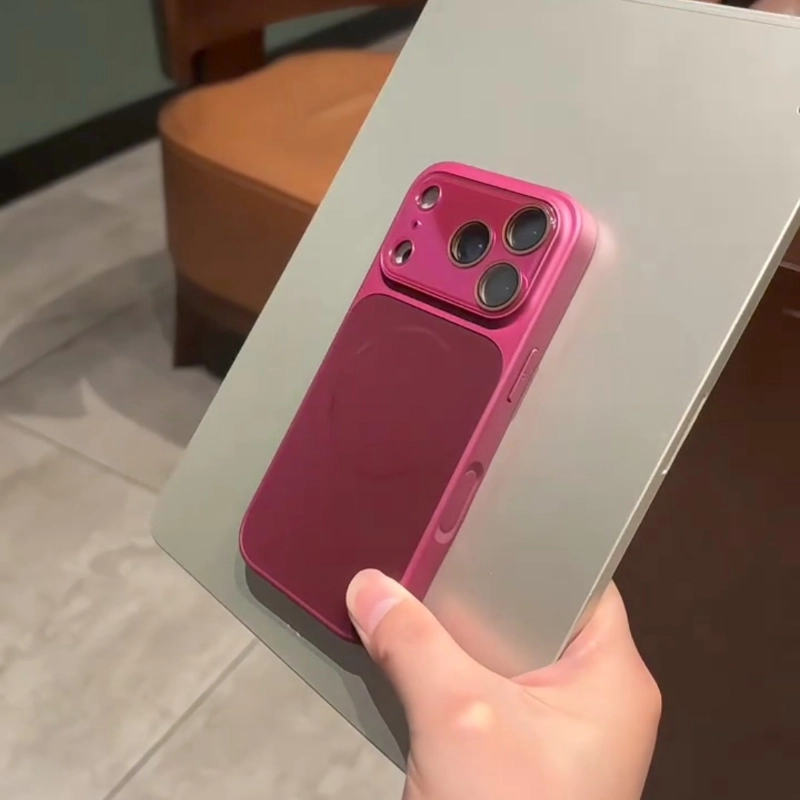 ChicCase Lab matte metallic magnetic iPhone case, large full coverage camera window design, shockproof anti-fingerprint phone cover, MagSafe compatible shiny aurora color protective case for iPhone, trendy aesthetic hard phone case with multiple color choices