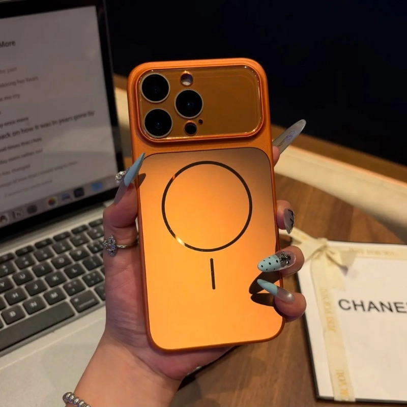 ChicCase Lab matte metallic magnetic iPhone case, large full coverage camera window design, shockproof anti-fingerprint phone cover, MagSafe compatible shiny aurora color protective case for iPhone, trendy aesthetic hard phone case with multiple color choices